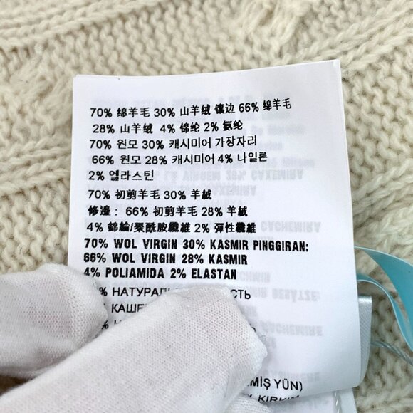 Miu Miu Navy & White Cable Knit Wool Blend Cropped Sweater Jacket Size 36 XS Mad - Picture 3 of 8